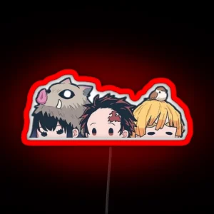 Funny Chibi Anime Peeker RGB Neon Sign