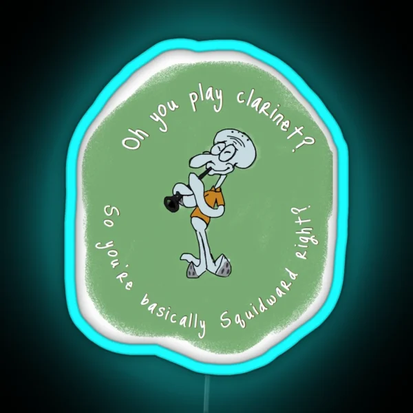 Funny Clarinet Squidward RGB Neon Sign