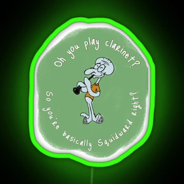Funny Clarinet Squidward RGB Neon Sign