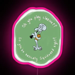 Funny Clarinet Squidward RGB Neon Sign