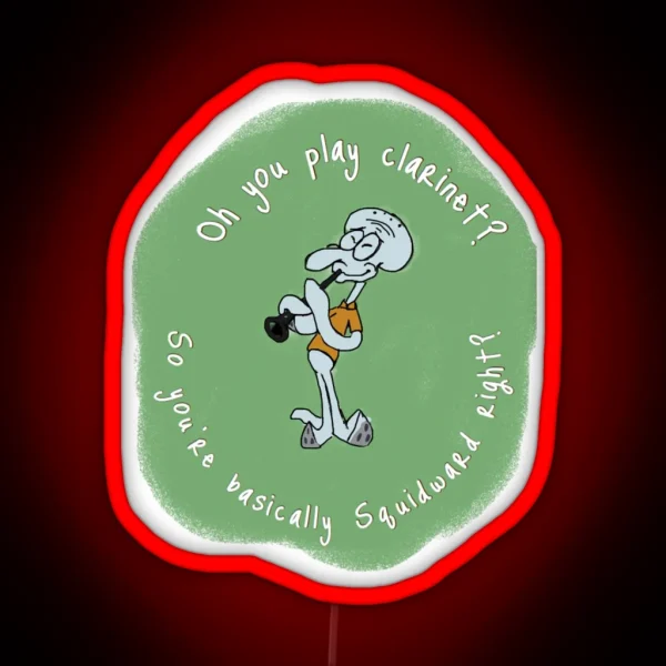 Funny Clarinet Squidward RGB Neon Sign