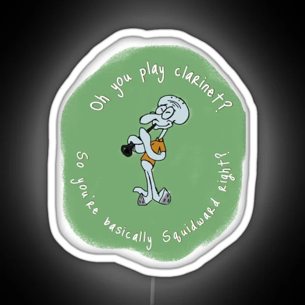 Funny Clarinet Squidward RGB Neon Sign