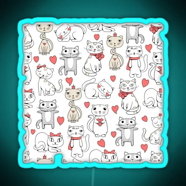 Funny Cute Cat RGB Neon Sign