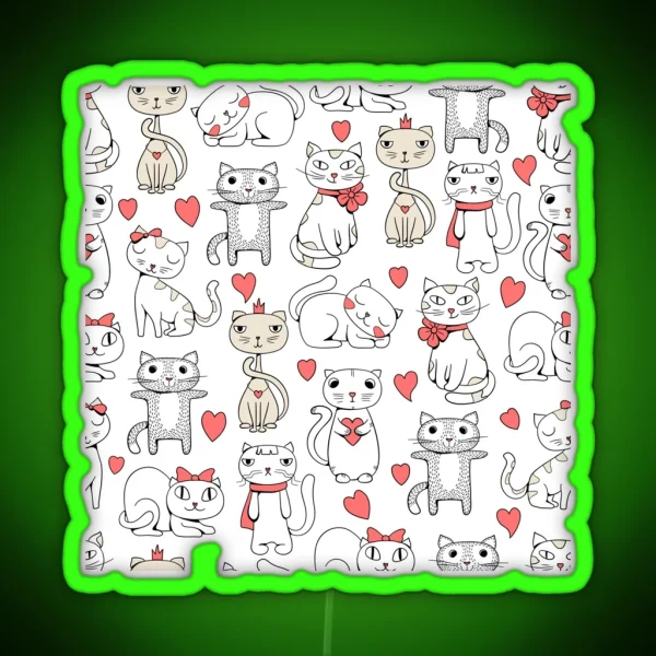 Funny Cute Cat RGB Neon Sign