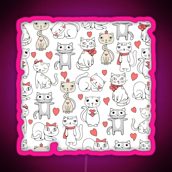 Funny Cute Cat RGB Neon Sign