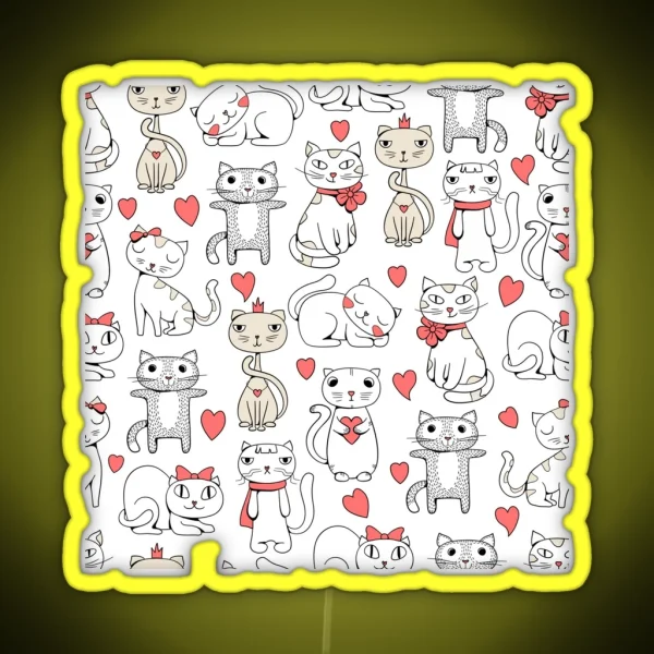 Funny Cute Cat RGB Neon Sign