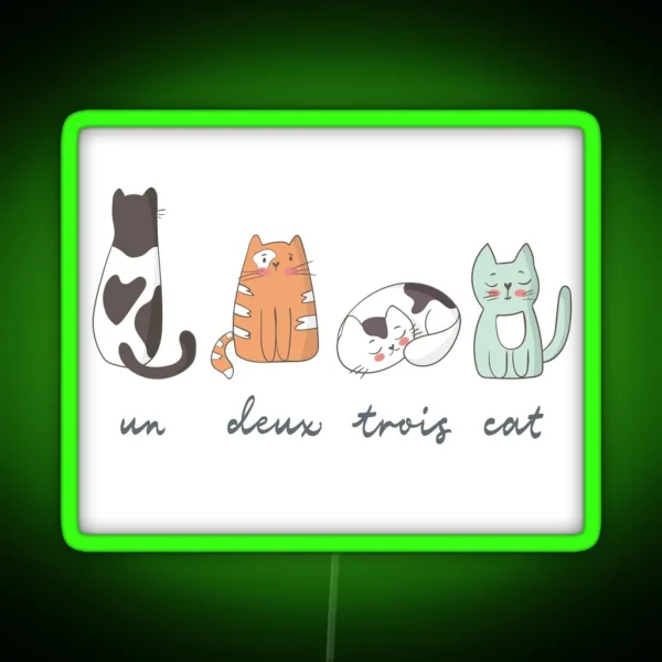 Funny Cute French Cats RGB Neon Sign