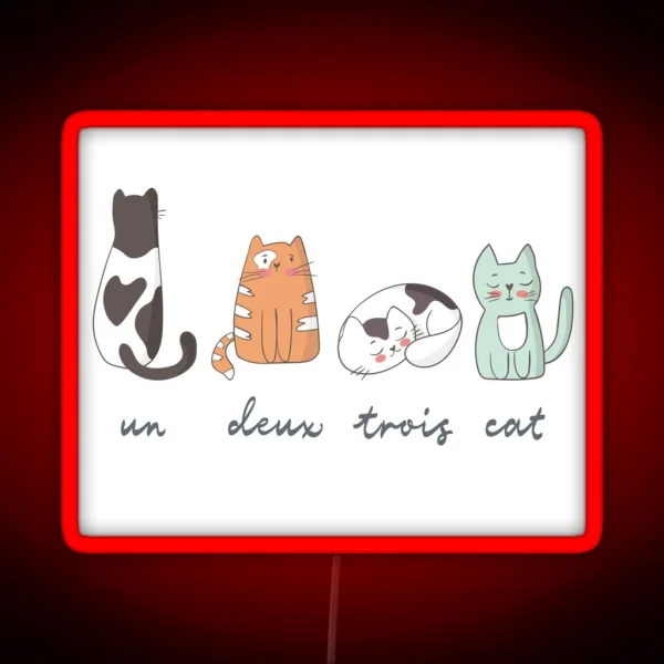 Funny Cute French Cats RGB Neon Sign