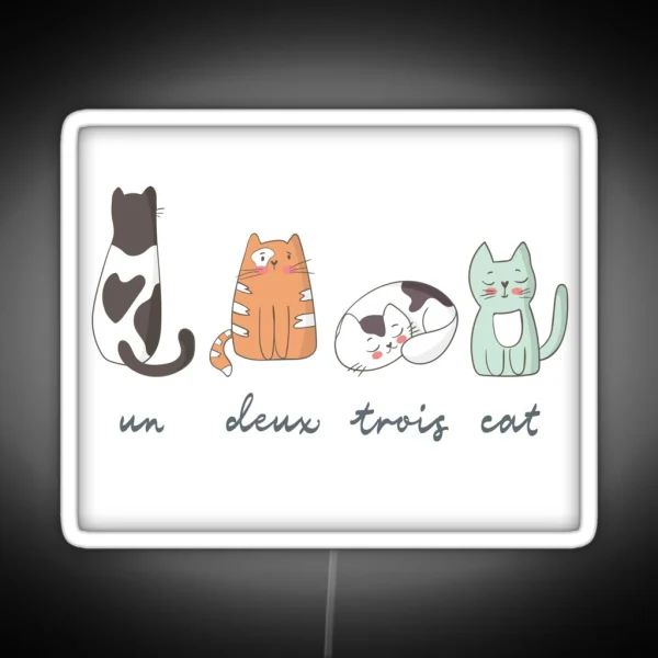 Funny Cute French Cats RGB Neon Sign