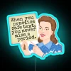 Funny Grammar Humor Practice Safe Text Retro Lady RGB Neon Sign - Image 3
