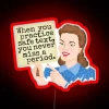 Funny Grammar Humor Practice Safe Text Retro Lady RGB Neon Sign - Image 2