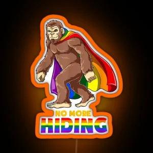 Funny LGBTQ Pride Gay Bigfoot RGB Neon Sign