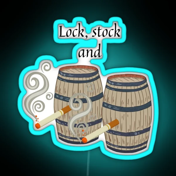 Funny Lock Stock And Two Smoking Barrels RGB Neon Sign