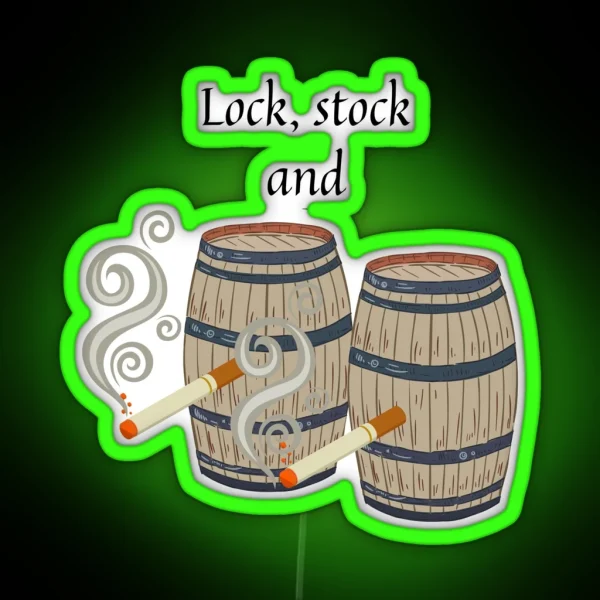 Funny Lock Stock And Two Smoking Barrels RGB Neon Sign