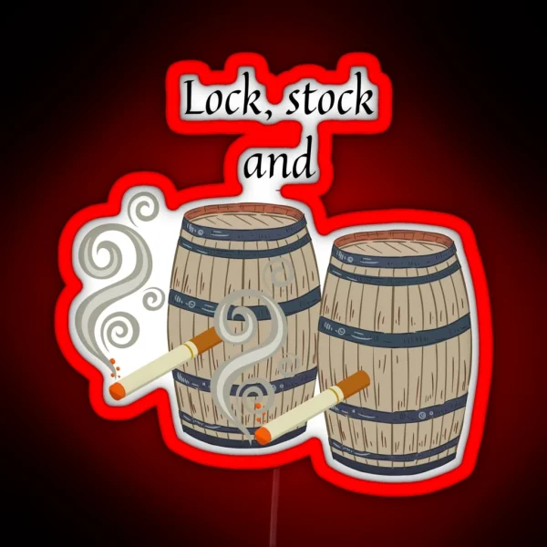 Funny Lock Stock And Two Smoking Barrels RGB Neon Sign