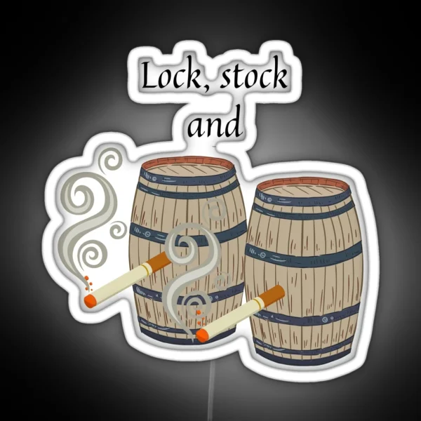 Funny Lock Stock And Two Smoking Barrels RGB Neon Sign