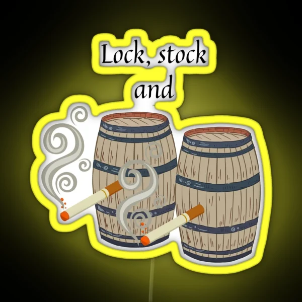 Funny Lock Stock And Two Smoking Barrels RGB Neon Sign