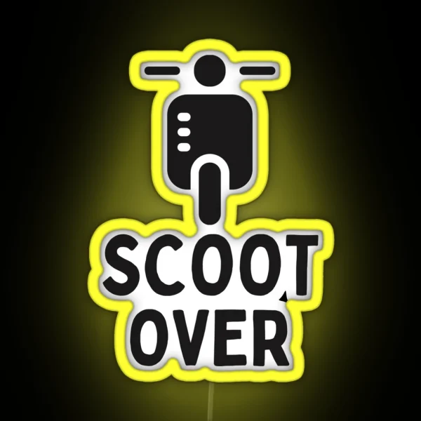 Funny Moped Scoot Over RGB Neon Sign