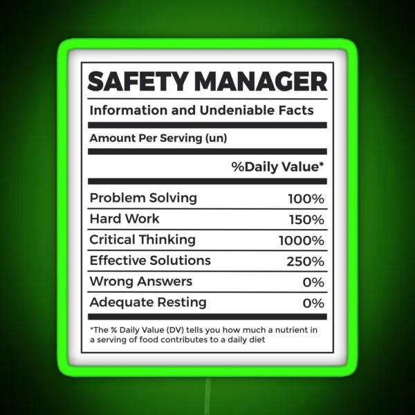 Funny Occupational Health Safety Officer Manager Supervisor RGB Neon Sign