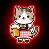 Funny Oktoberfest Cat RGB Neon Sign - Image 2