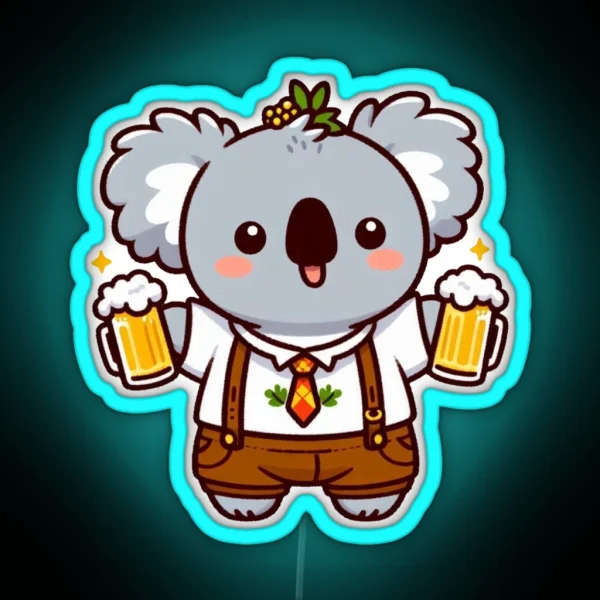 Funny Oktoberfest Koala RGB Neon Sign