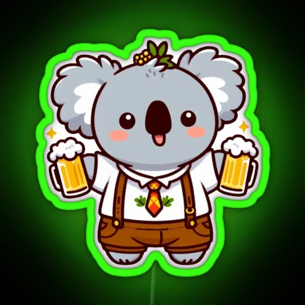 Funny Oktoberfest Koala RGB Neon Sign