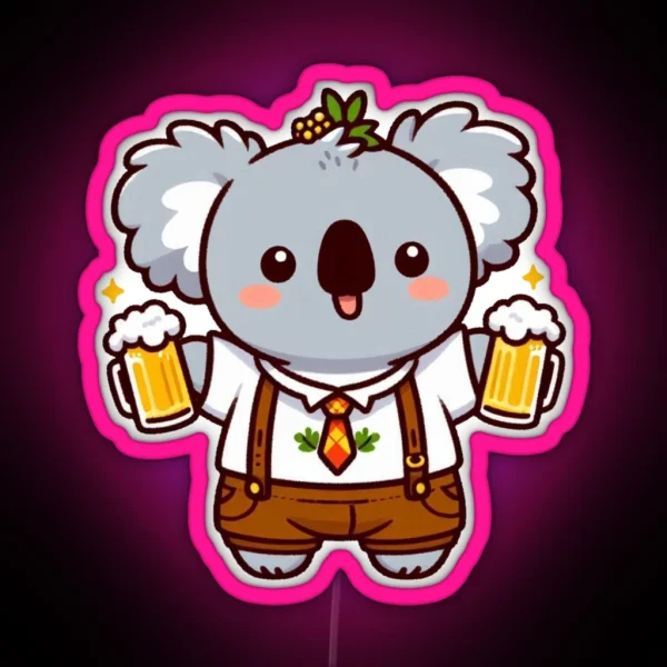 Funny Oktoberfest Koala RGB Neon Sign