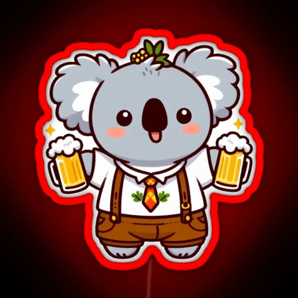 Funny Oktoberfest Koala RGB Neon Sign