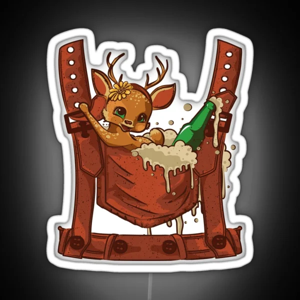 Funny Oktoberfest Lederhosen Costume German Beer Fest RGB Neon Sign