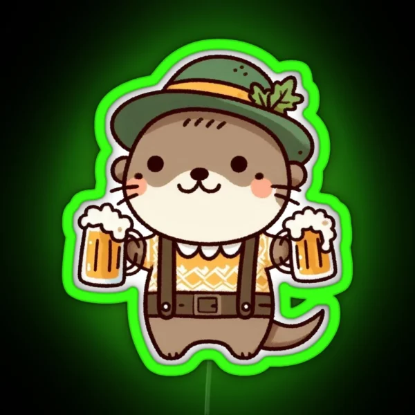 Funny Oktoberfest Otter RGB Neon Sign