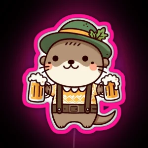 Funny Oktoberfest Otter RGB Neon Sign