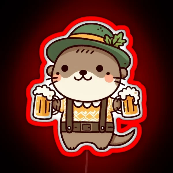 Funny Oktoberfest Otter RGB Neon Sign