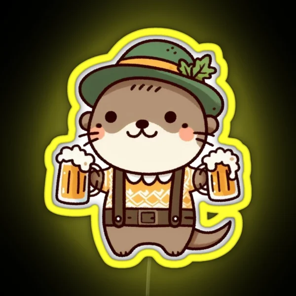 Funny Oktoberfest Otter RGB Neon Sign