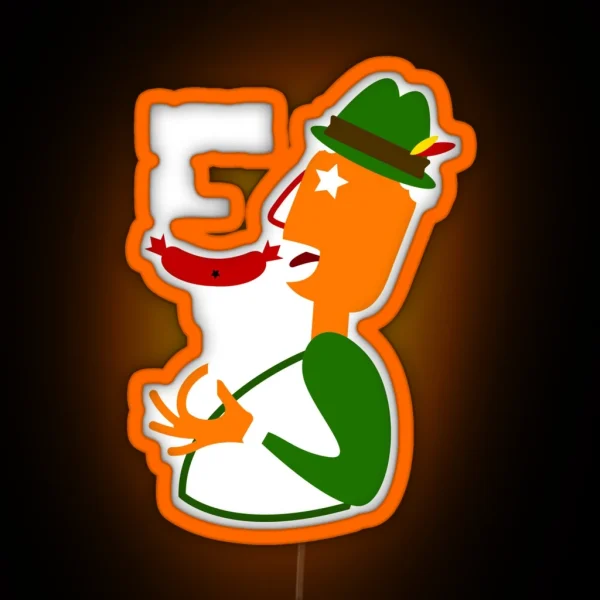 Funny Oktoberfest Peasant RGB Neon Sign