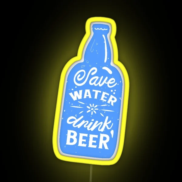 Funny Oktoberfest Save Water Drink Beer RGB Neon Sign