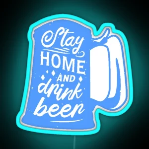 Funny Oktoberfest Stay Home Covid Lockdown Coronavirus Quarantine RGB Neon Sign