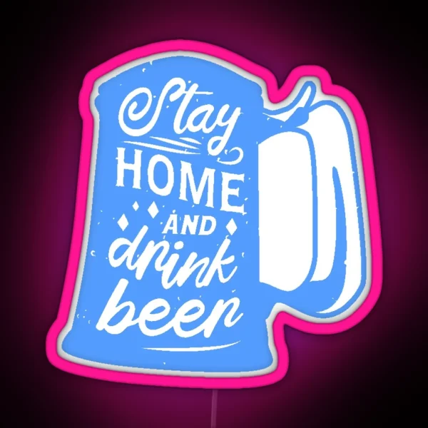 Funny Oktoberfest Stay Home Covid Lockdown Coronavirus RGB Neon Sign