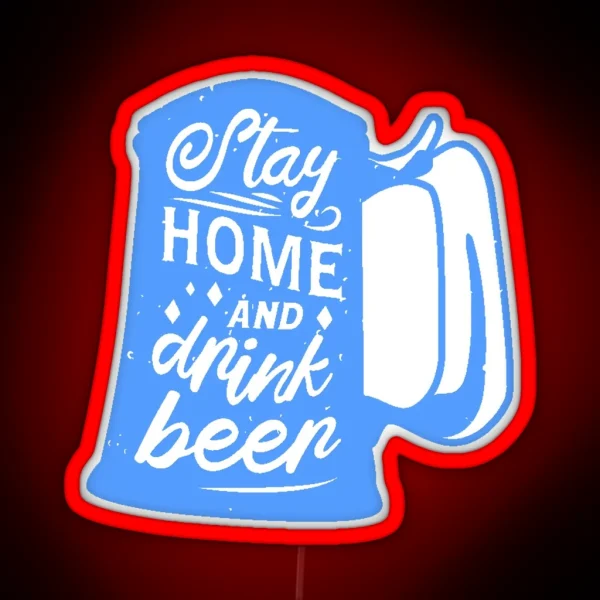 Funny Oktoberfest Stay Home Covid Lockdown Coronavirus RGB Neon Sign