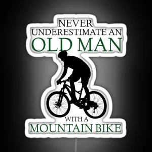 Funny Old Man Mountain Bike RGB Neon Sign