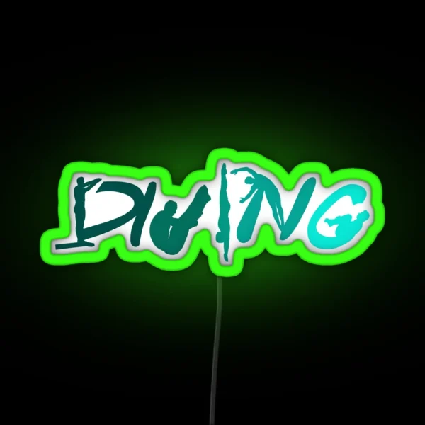Funny Platform Springboard Diving High Diving Coach RGB Neon Sign