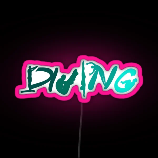 Funny Platform Springboard Diving High Diving Coach RGB Neon Sign