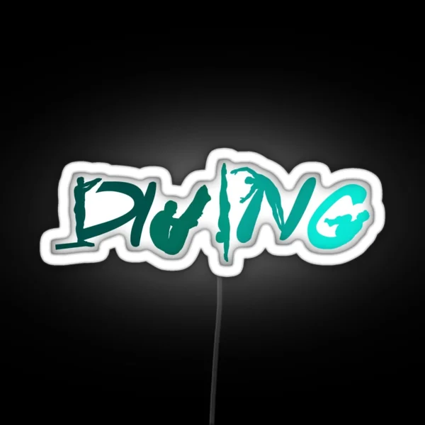 Funny Platform Springboard Diving High Diving Coach RGB Neon Sign