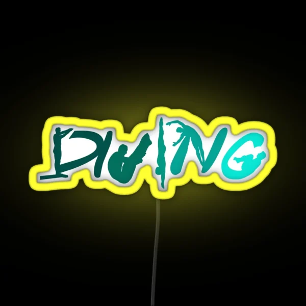 Funny Platform Springboard Diving High Diving Coach RGB Neon Sign