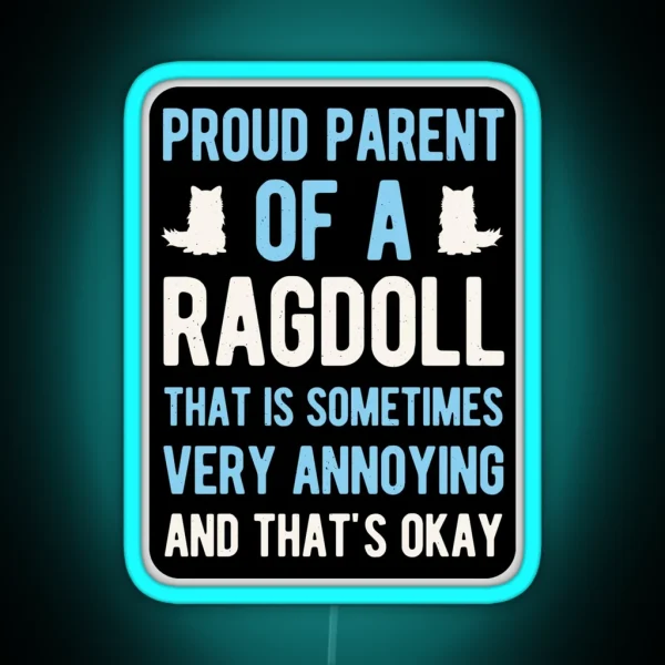 Funny Ragdoll Cat RGB Neon Sign