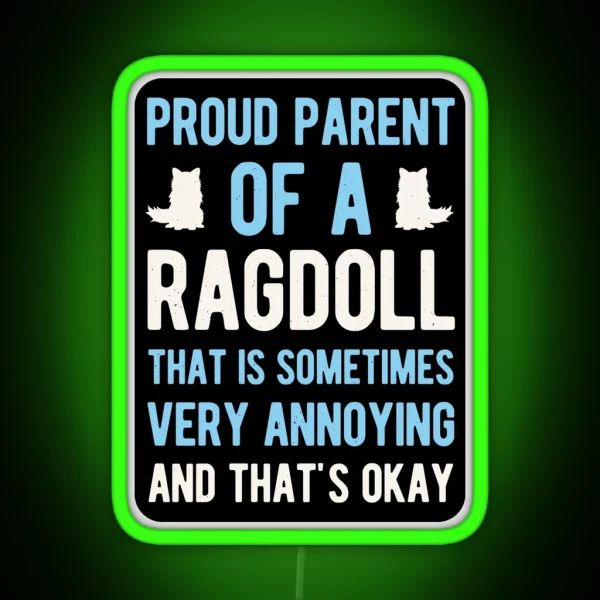 Funny Ragdoll Cat RGB Neon Sign