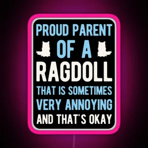 Funny Ragdoll Cat RGB Neon Sign