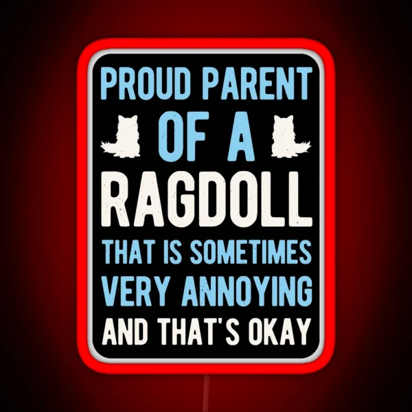 Funny Ragdoll Cat RGB Neon Sign