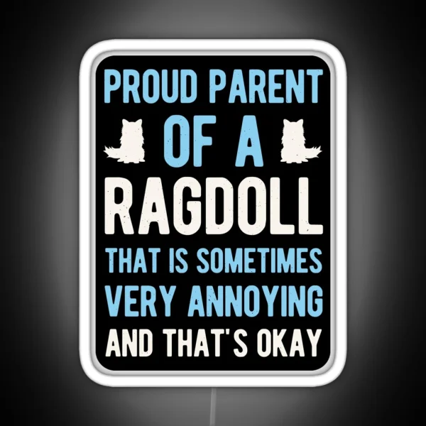 Funny Ragdoll Cat RGB Neon Sign