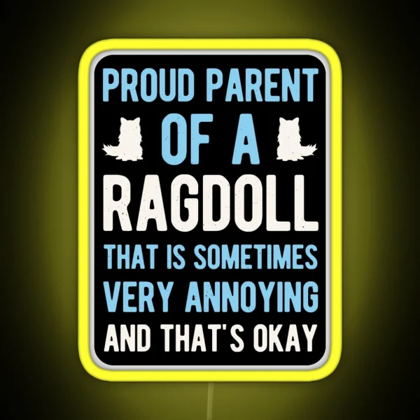 Funny Ragdoll Cat RGB Neon Sign