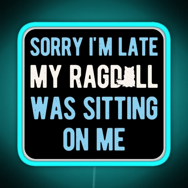 Funny Ragdoll Cat RGB Neon Sign
